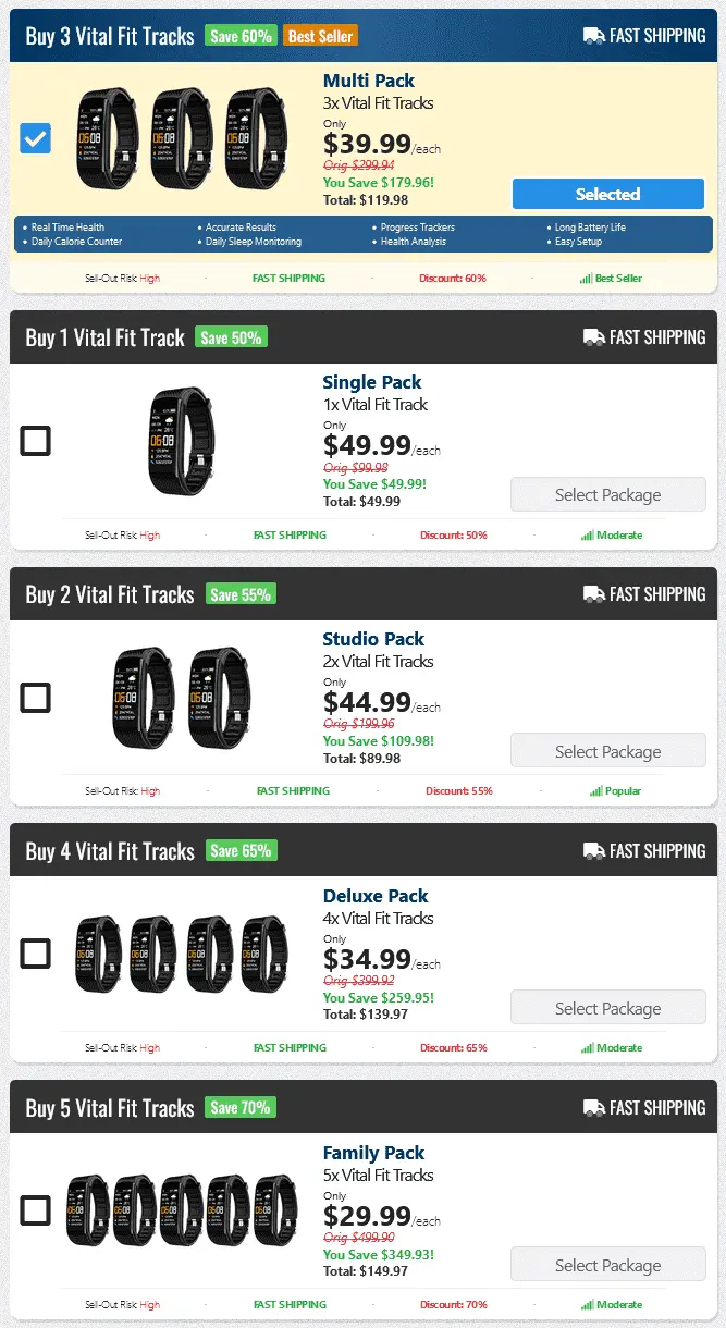 Vital Fit Track Price 1